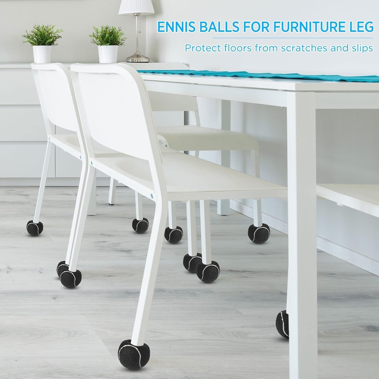 40 Pcs Precut Rubber Tennis Balls for Furniture & Floor Protection - Black