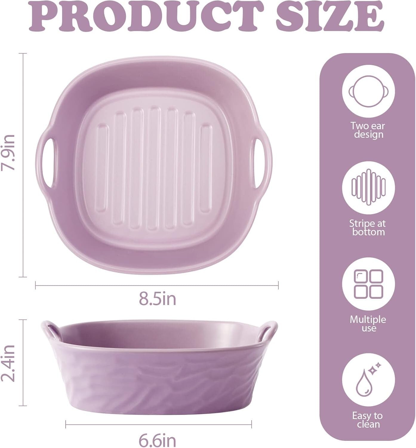 Elegant 8.5" Ceramic Air Fryer Liners – Reusable & Perfect for All Cooking Needs