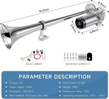 Load image into Gallery viewer, Universal Fit 150dB Air Horn Kit with Chrome Plated Compressor for Any Vehicle