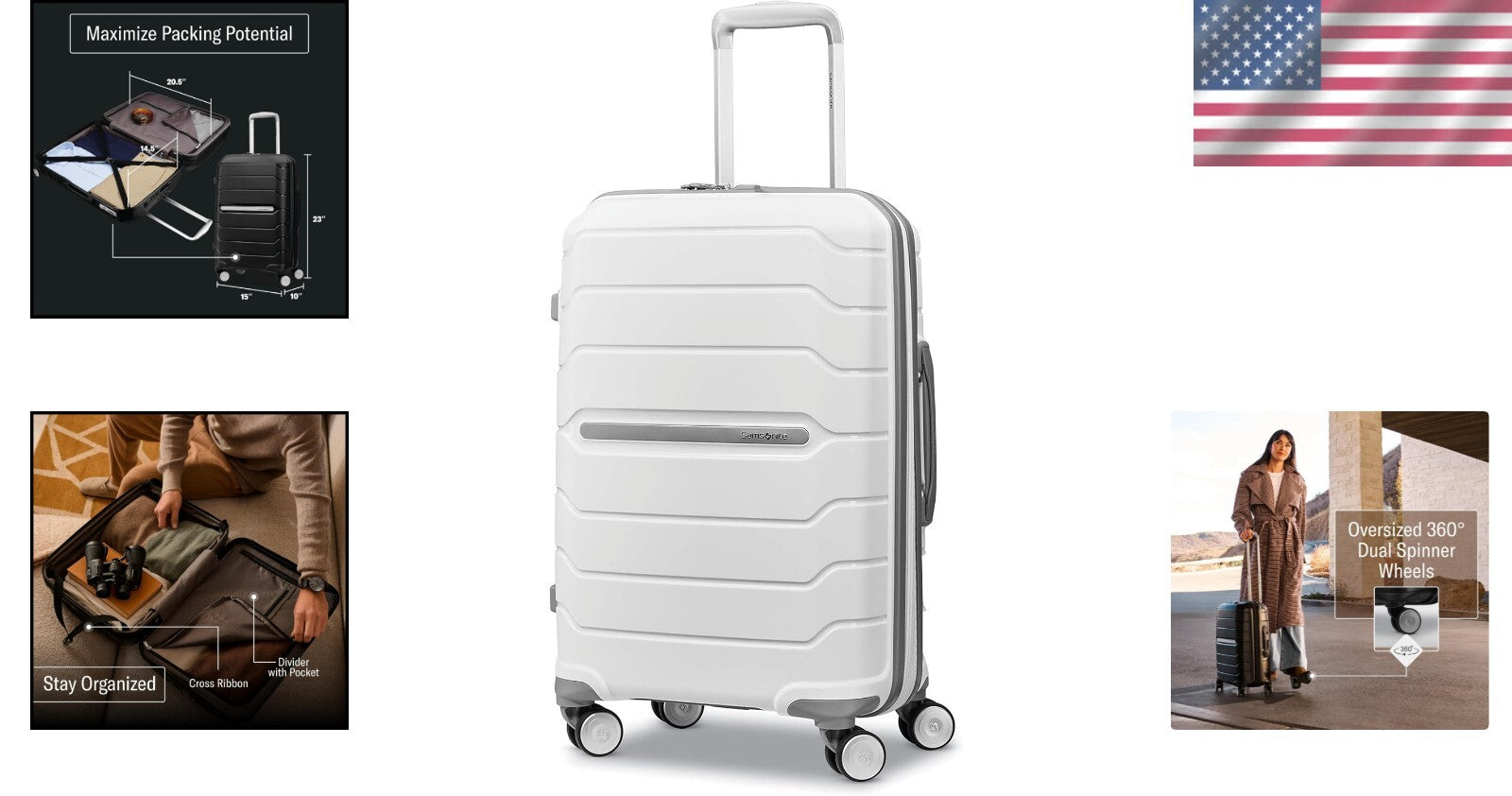Futuristic 21-Inch Expandable Hardside Luggage with Spinner Wheels - Freeform