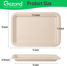 Load image into Gallery viewer, Heavy-Duty 14 Inch Compostable Food Trays - 100 Pack Natural Sugarcane Plates