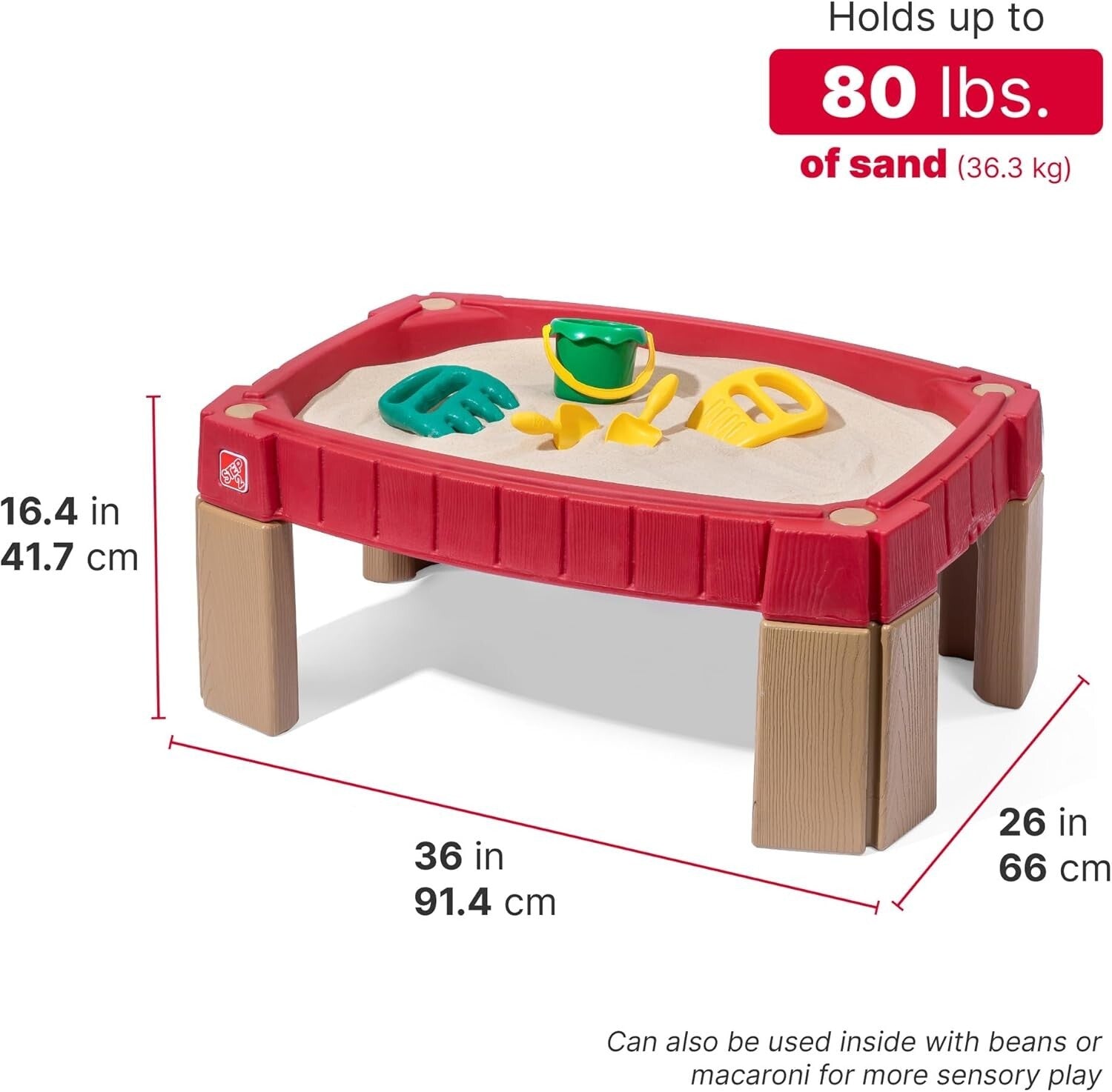 Durable Sensory Play Sand Table for Kids - Race Track & 5 Accessories Included