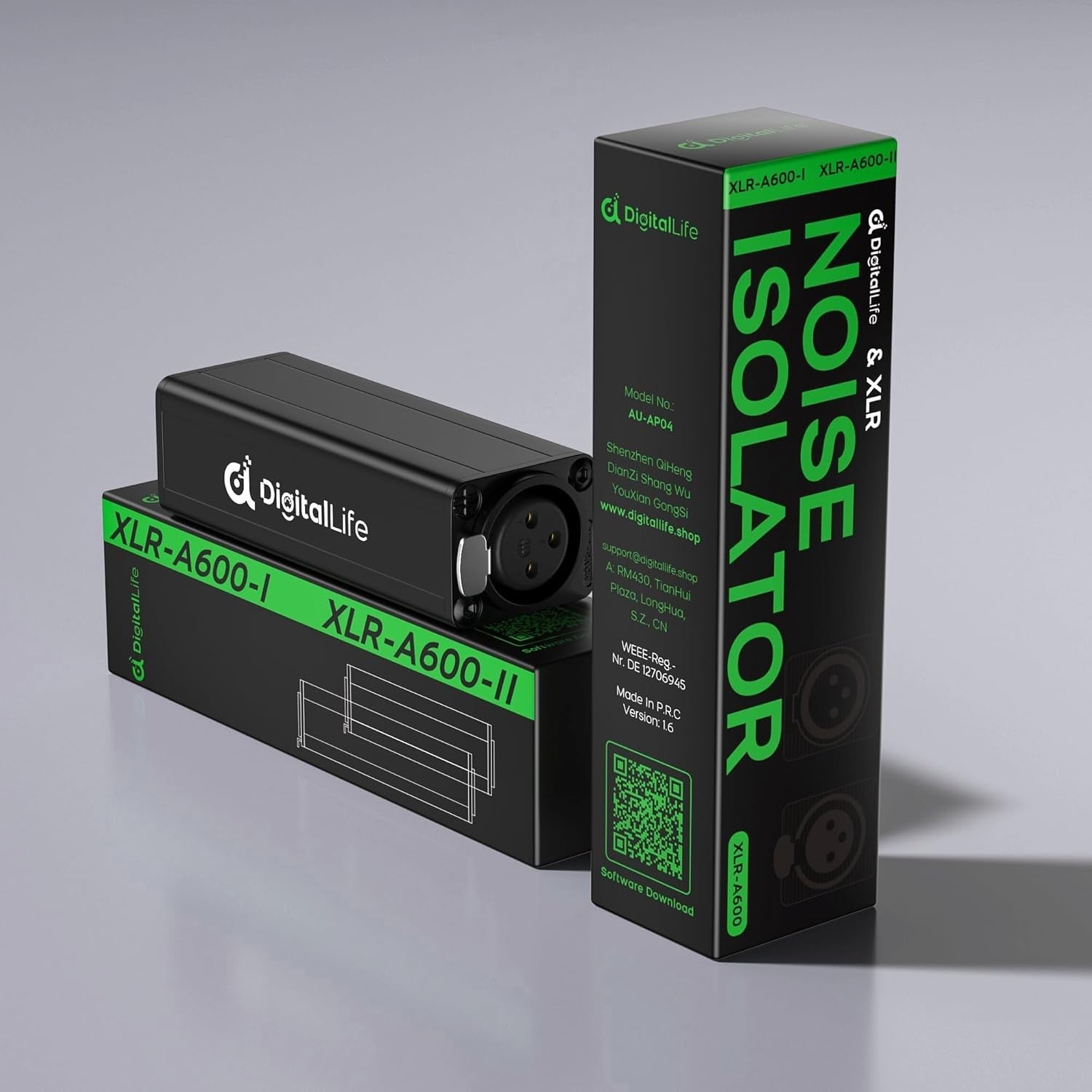 XLR Ground Loop Isolator for Clear Audio - Female-to-Male Connection, No Power