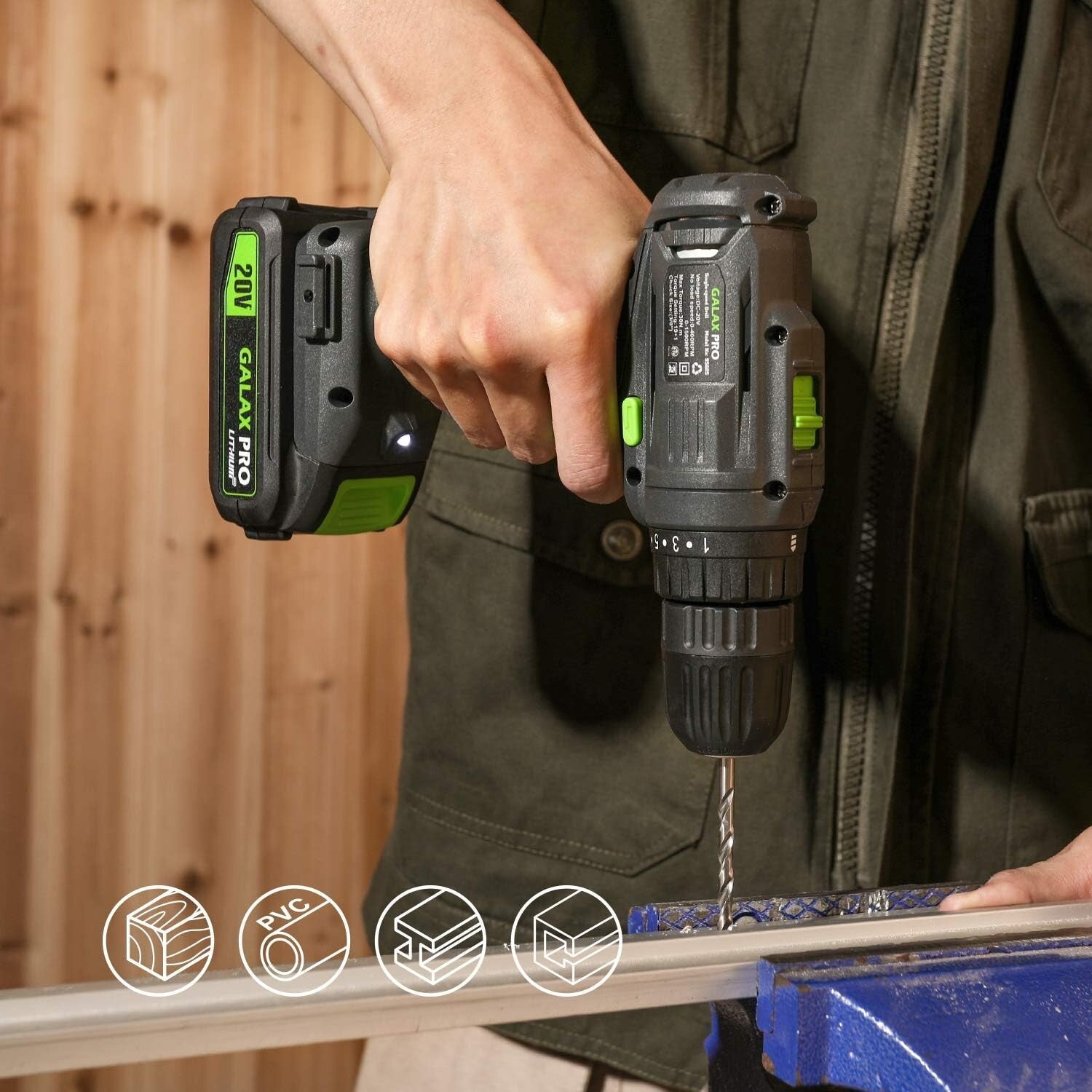 Compact 20V Cordless Drill and Impact Driver Combo with 11 Essential Accessories