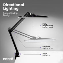 Load image into Gallery viewer, Professional 2,200 Lumens Black Desk Lamp - 4 Brightness Levels &amp; 3 Modes