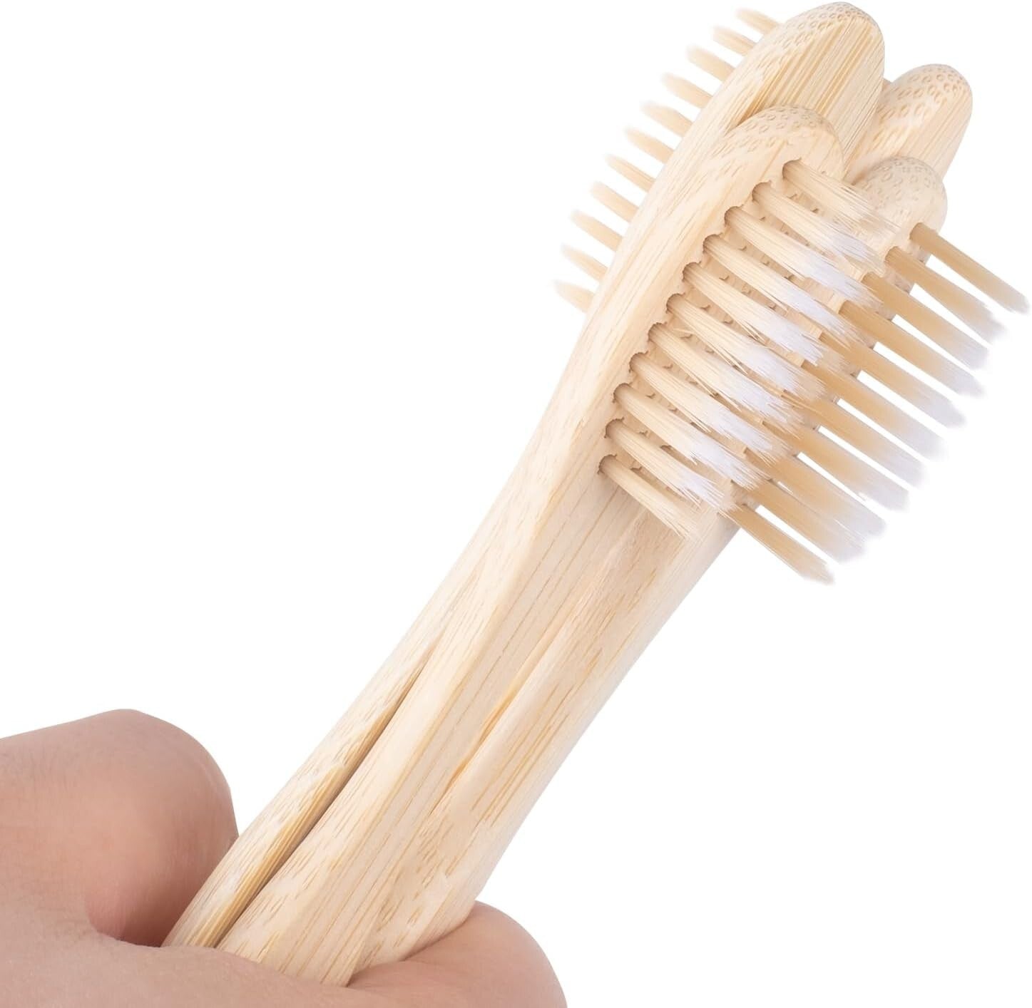Biodegradable Travel Toothbrush Kit - 50 Disposable Bamboo Brushes & Toothpaste