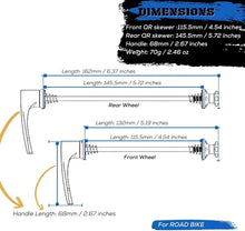 Load image into Gallery viewer, Precision Titanium Quick Release Skewers - Lightweight and Secure Fit for Bikers
