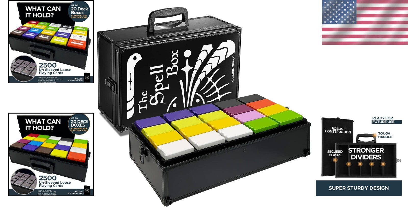 Elegant Rectangular Card Holder with 8 Dividers for Ultimate Game Organization