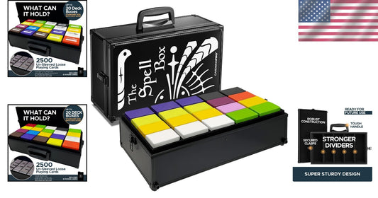 Elegant Rectangular Card Holder with 8 Dividers for Ultimate Game Organization