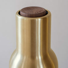 Load image into Gallery viewer, Refillable Salt and Pepper Grinders - Modern Bottle Design in Brass &amp; Walnut
