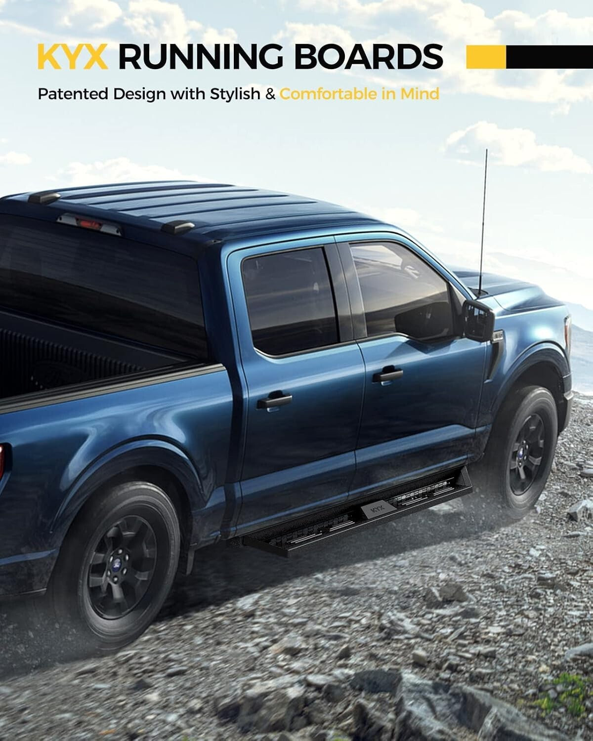 6-Inch Double Tube Alloy Steel Running Boards for Ram 1500/2500/3500 Trucks