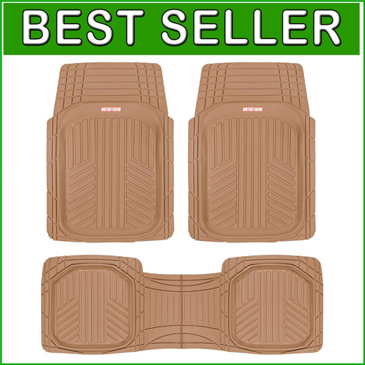FlexToughXL Heavy-Duty Floor Mats - Universal Fit for Cars & SUVs - Beige