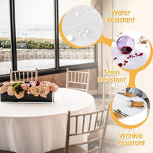 Load image into Gallery viewer, Machine Washable White Round Table Cloths - 90 Inch, 6 Pack for Luxurious Events