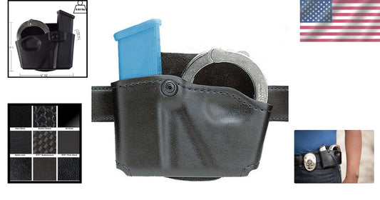 Adjustable Holster Pouch for Handcuffs & Glock Magazines - Right Hand Wear