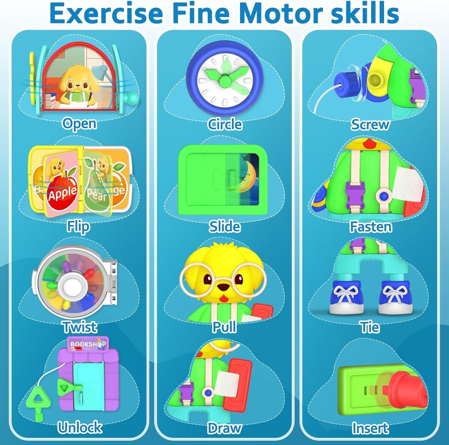 Engaging Musical Toy for Toddlers 1-3: Montessori Busy Board & Bilingual Fun