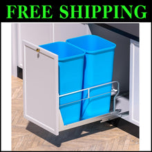 Load image into Gallery viewer, Heavy-Duty Dual Pull-Out Trash Can Kit with Soft-Close for Kitchen Organization
