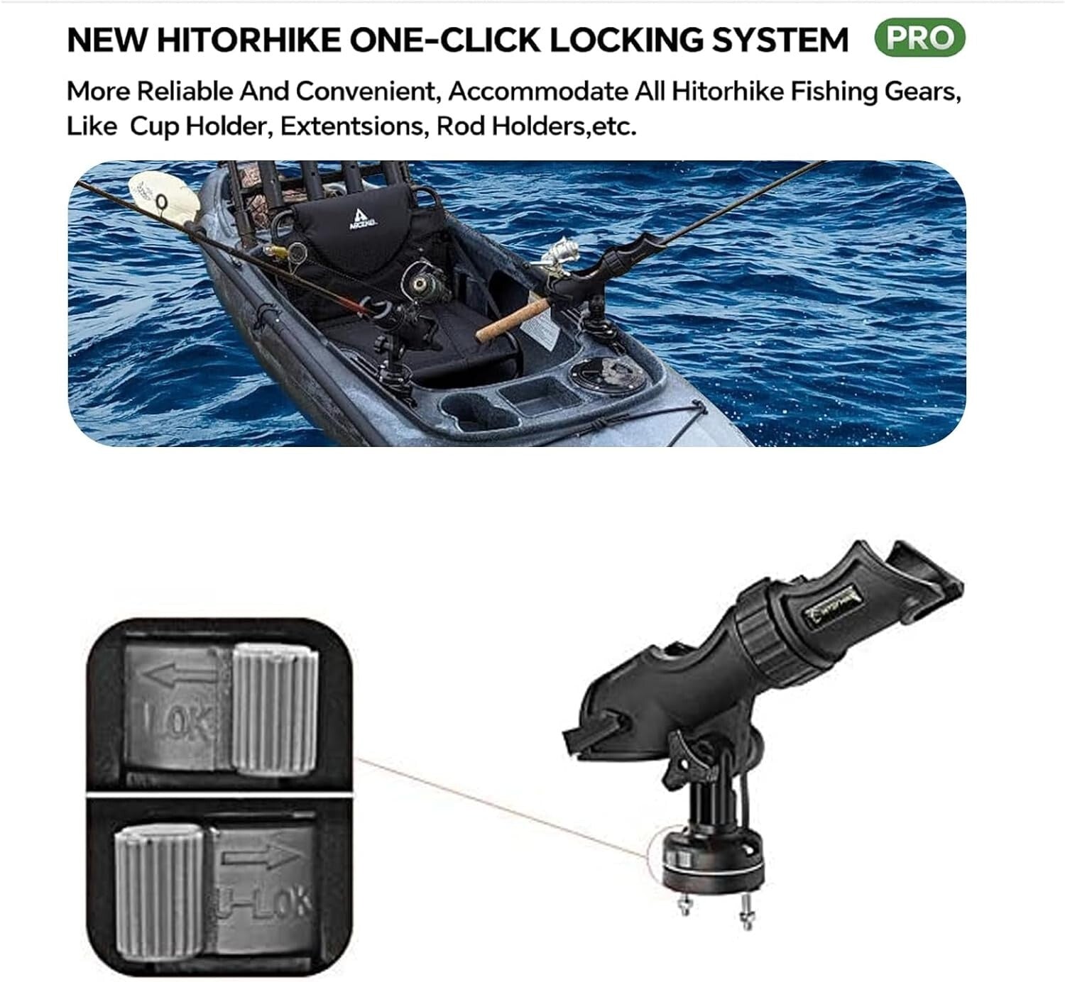 Durable 360-Degree Adjustable Fishing Rod Holder - Perfect for Kayaks & Boats