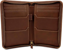 Load image into Gallery viewer, Elegant Black Split Grain Leather Travel Wallet &amp; Passport Holder for Travelers