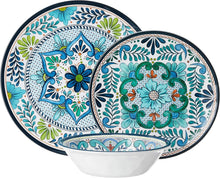 Load image into Gallery viewer, Lightweight Shatterproof 12-Piece Dinnerware Inspired by Classic Talavera Design