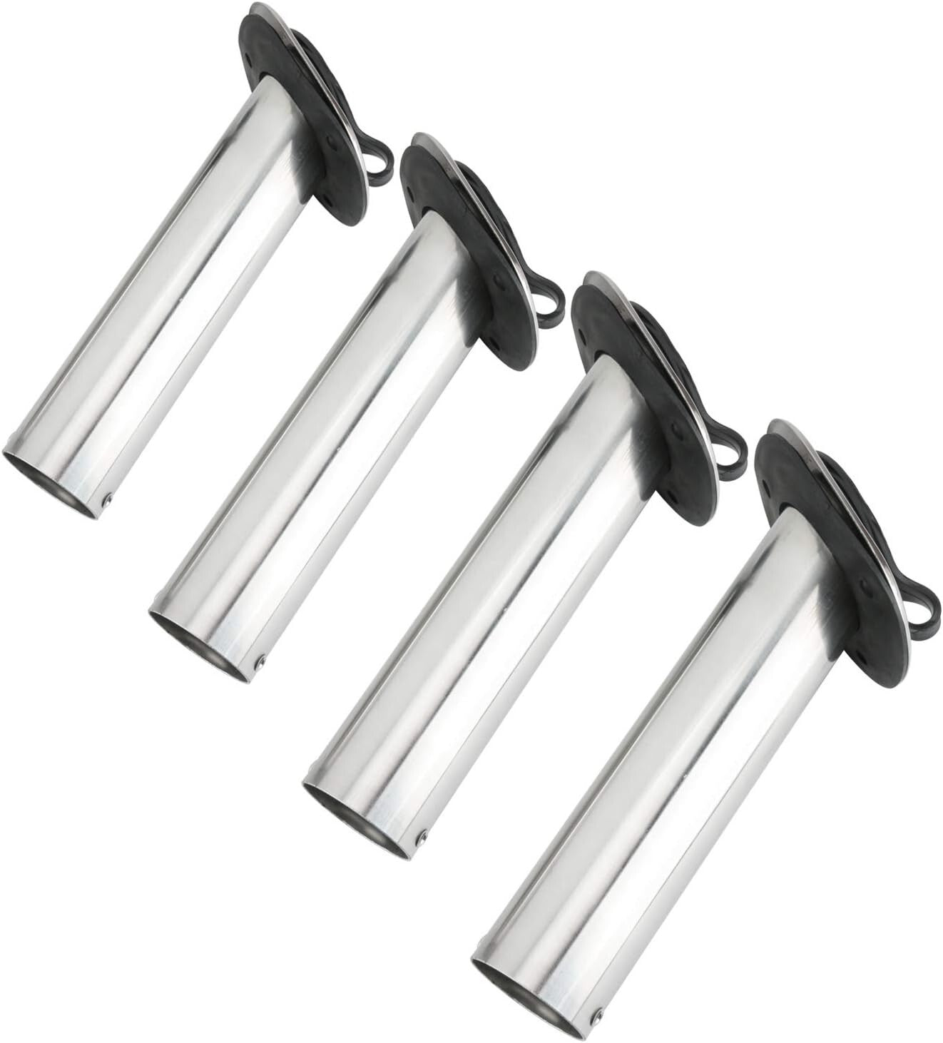 Multi-Angle Fishing Rod Holders - 4-Pack Stainless Steel with Gaskets & Liners
