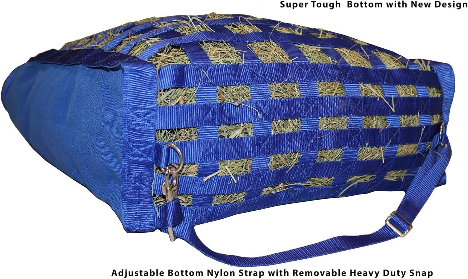 High-Quality Nylon Horse Hay Bag - Super Tough with 6-Month Warranty, 21x7x25