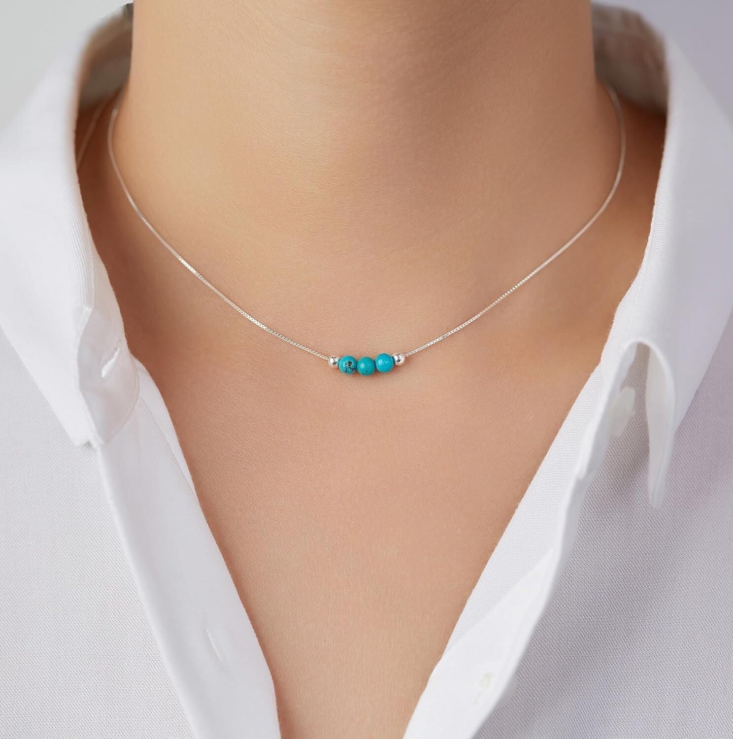 Elegant Turquoise Crystal Jewelry Set | Handmade 925 Silver Necklace & Earrings