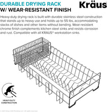 Load image into Gallery viewer, 17" Stainless Steel Over Sink Dish Drying Rack with Removable Utensil Holder