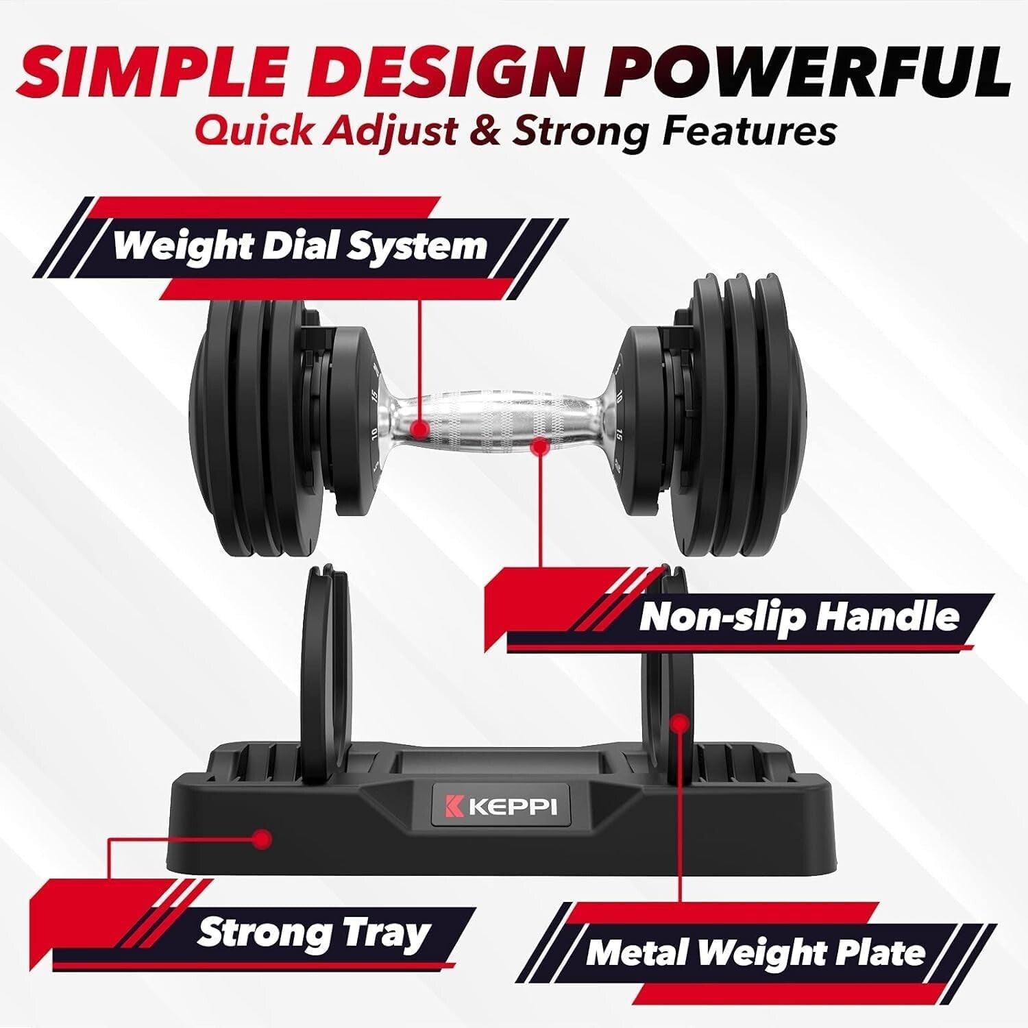 Durable Adjustable Dumbbell Set with Safety Weight Dial - 25lb/40lb/55lb/60lb