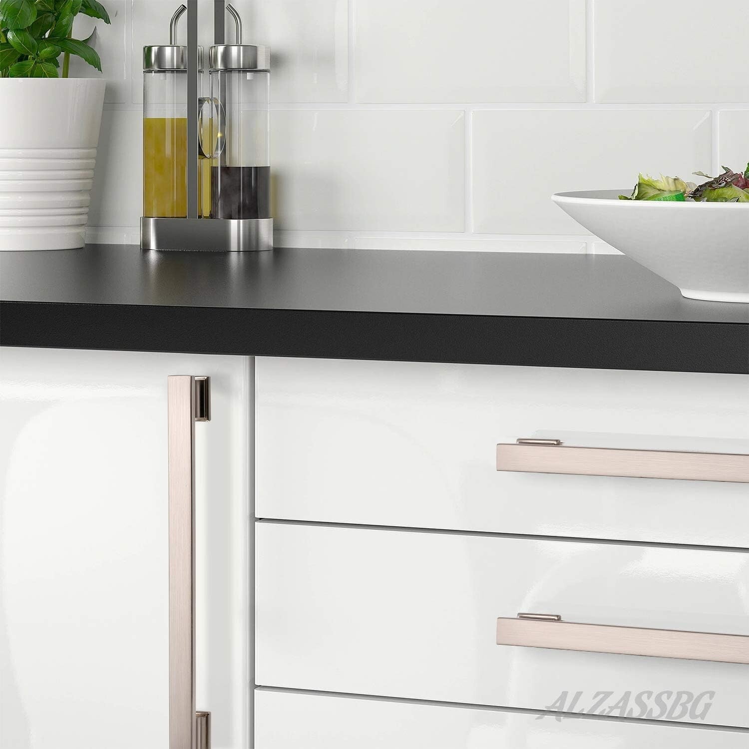 Elegant Zinc Cabinet Pulls with 7 Inch Centers - 10 Pack in Satin Finish