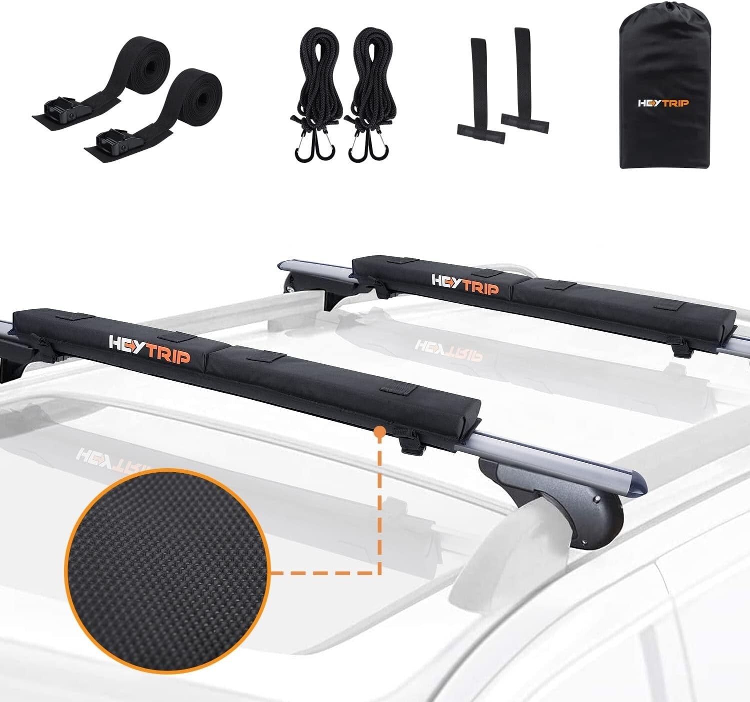 Foldable Roof Rack Pads 30" for Secure Luggage Transport - Includes Storage Bag