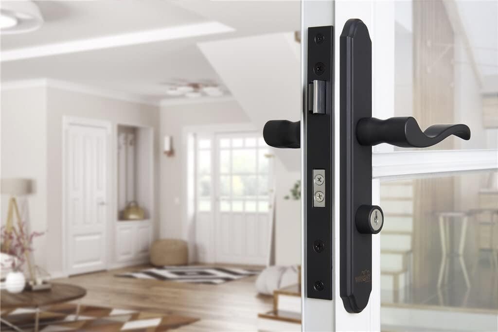 Classic Matte Black Mortise Keyed Lever Lock for Screen and Storm Doors