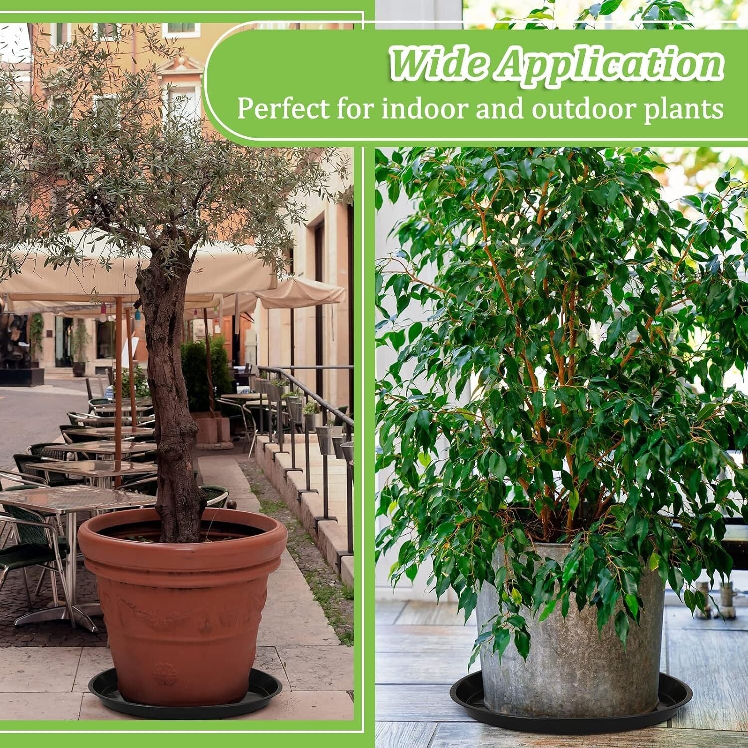 Elegant 12-Piece 18-Inch Round Plant Trays - Perfect for Indoors & Outdoors