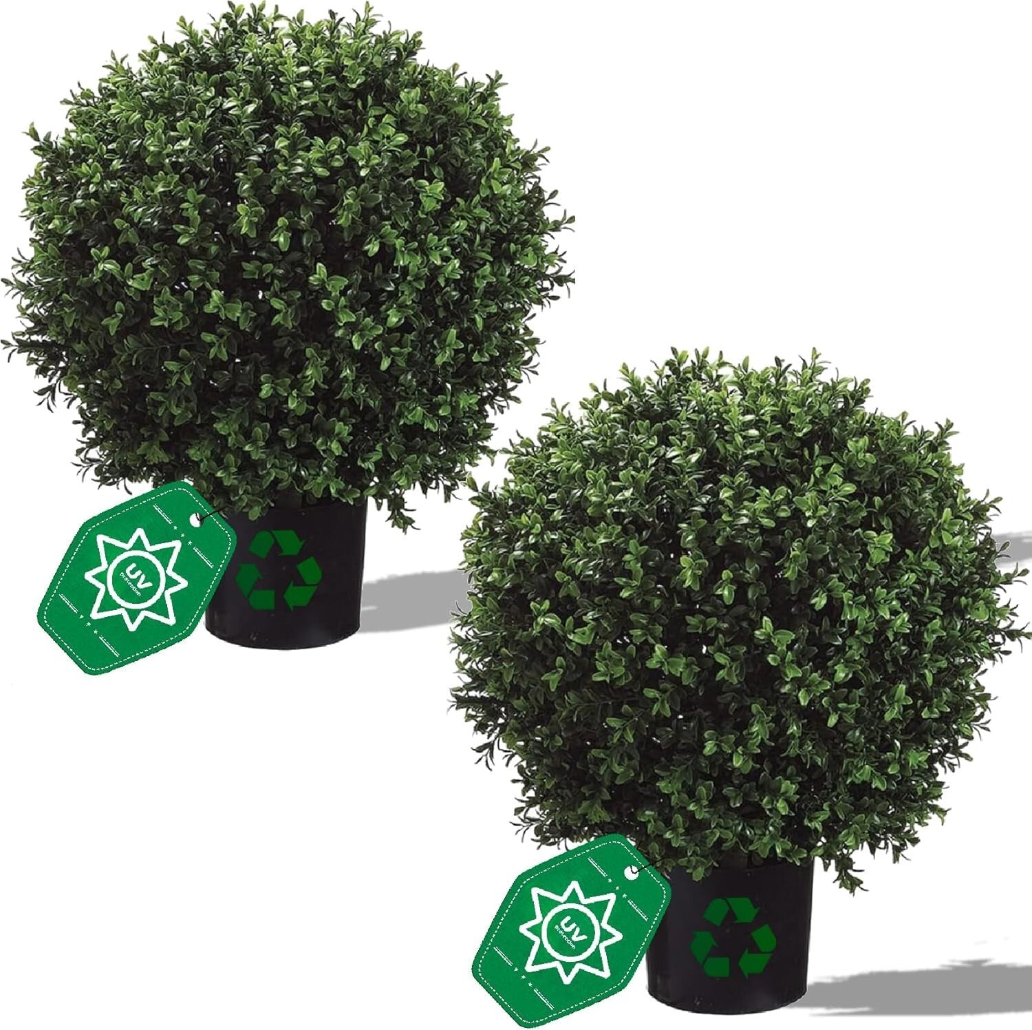 Maintenance-Free Boxwood Topiary Trees - 24" Stylish Decor for Every Space