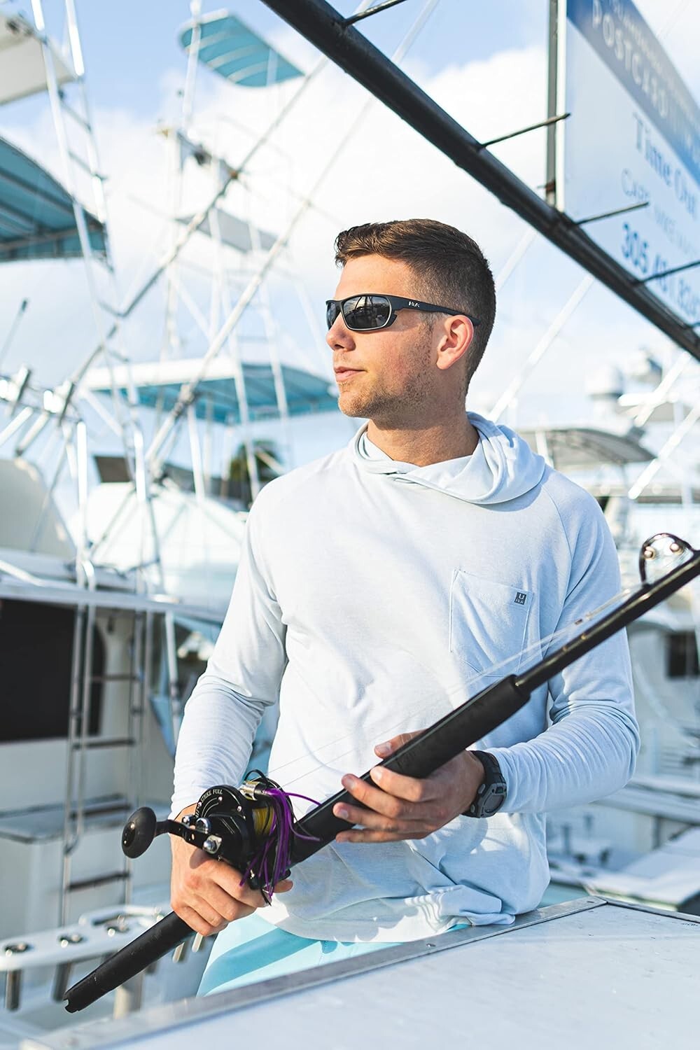 Durable Polycarbonate Fishing Sunglasses with Non-Slip Rubber Performance Ends