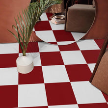 Load image into Gallery viewer, Versatile Red &amp; White Peel and Stick Floor Tiles - 30 Durable Vinyl Pieces