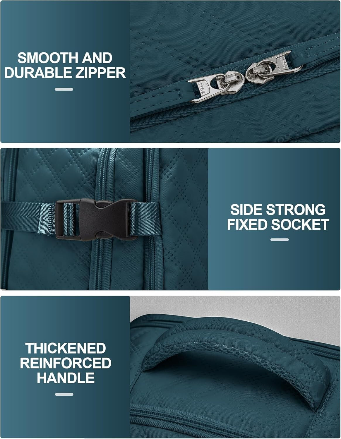 Multi-Compartment Peacock Blue Travel Backpack for Laptop and Gym Essentials