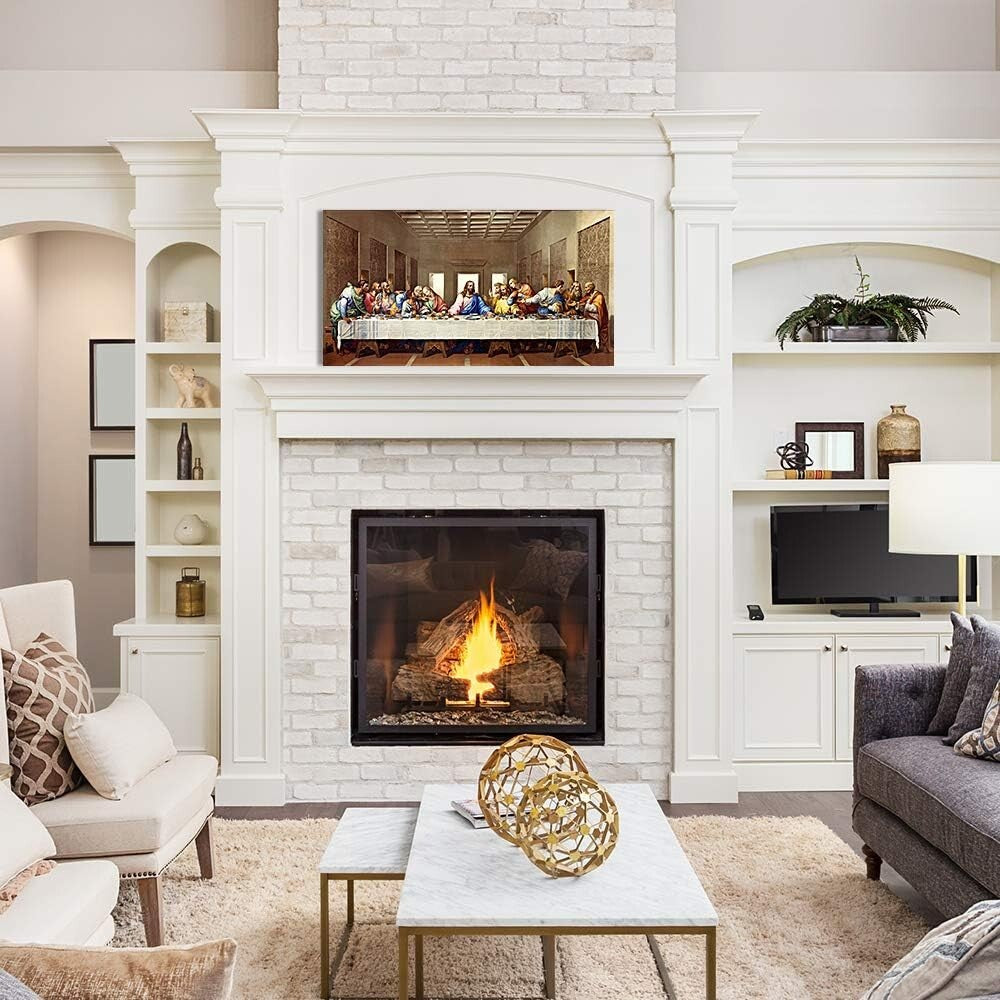 Giclee Canvas Print of Last Supper - Hand-Stretched 30x16 Art for Elegant Spaces