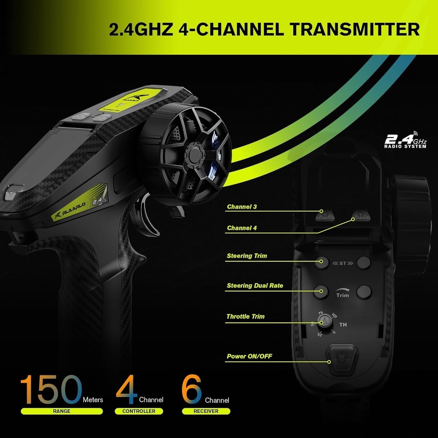 1/14 Brushless RC Car - 60+ MPH All-Terrain Monster Truck with 3S Battery