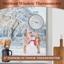 Load image into Gallery viewer, Weather-Resistant 6-Inch Brass Thermometer with Swivel Bracket for Easy Reading