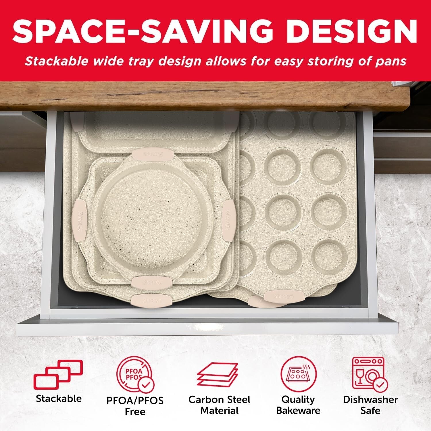 Durable Nonstick Baking Pans - 10-Piece Set for Kitchen and Restaurant Use