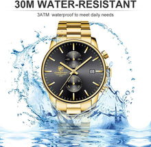 Load image into Gallery viewer, Versatile Men's Chronograph Timepiece with Water-Resistant Stainless Steel Band
