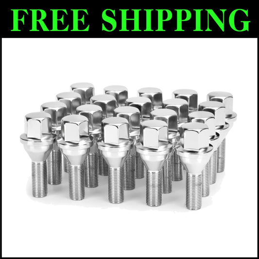 Durable 20-Pack 12x1.25 Chrome Lug Bolts - Upgrade for Jeep Renegade & Compass