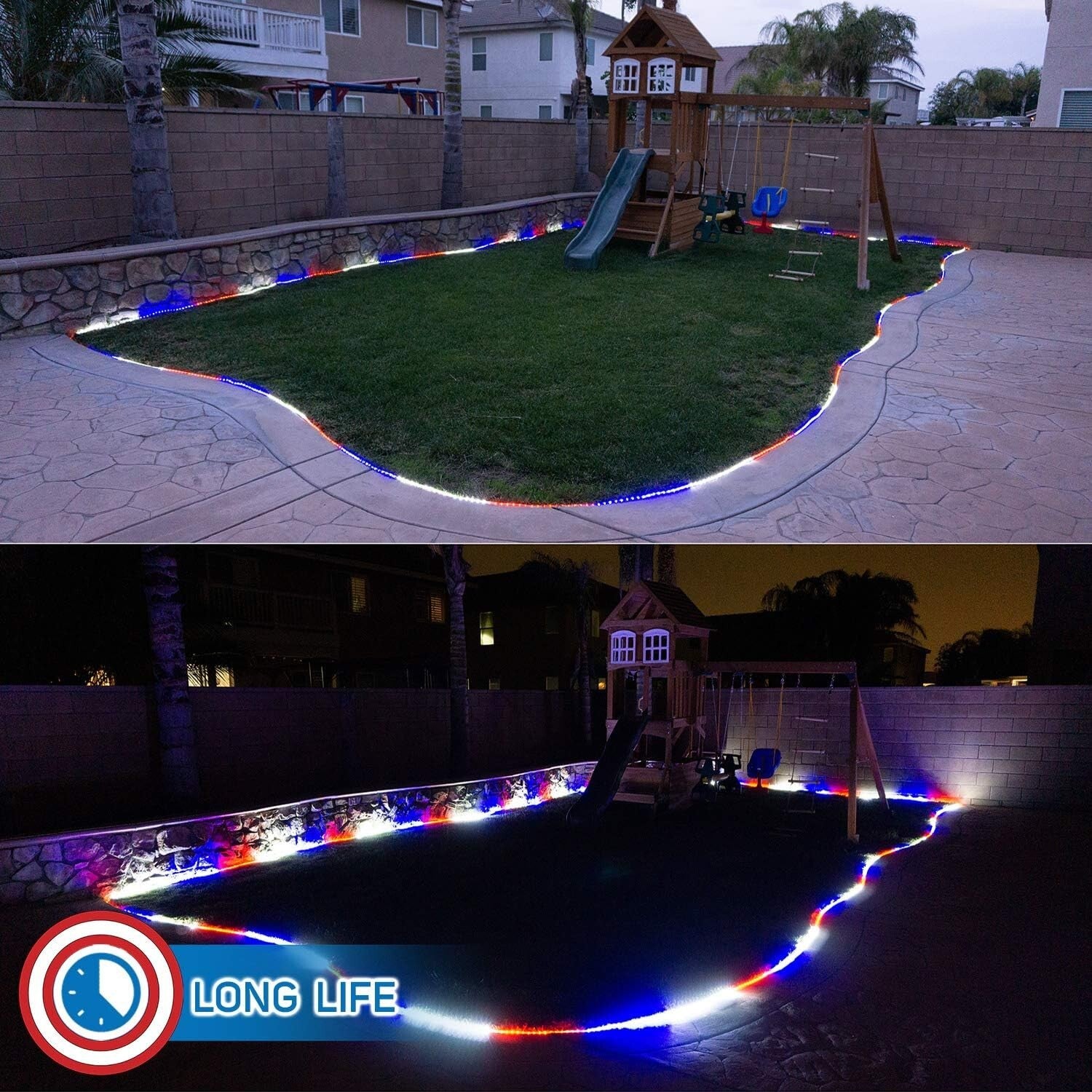 50ft Waterproof LED Rope Lights - Perfect for 4th of July, Christmas & Weddings