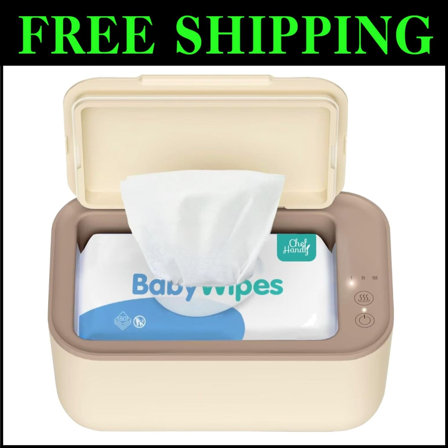 Even Heat Baby Wipe Warmer & Dispenser with 3 Temperature Settings (Yellow)