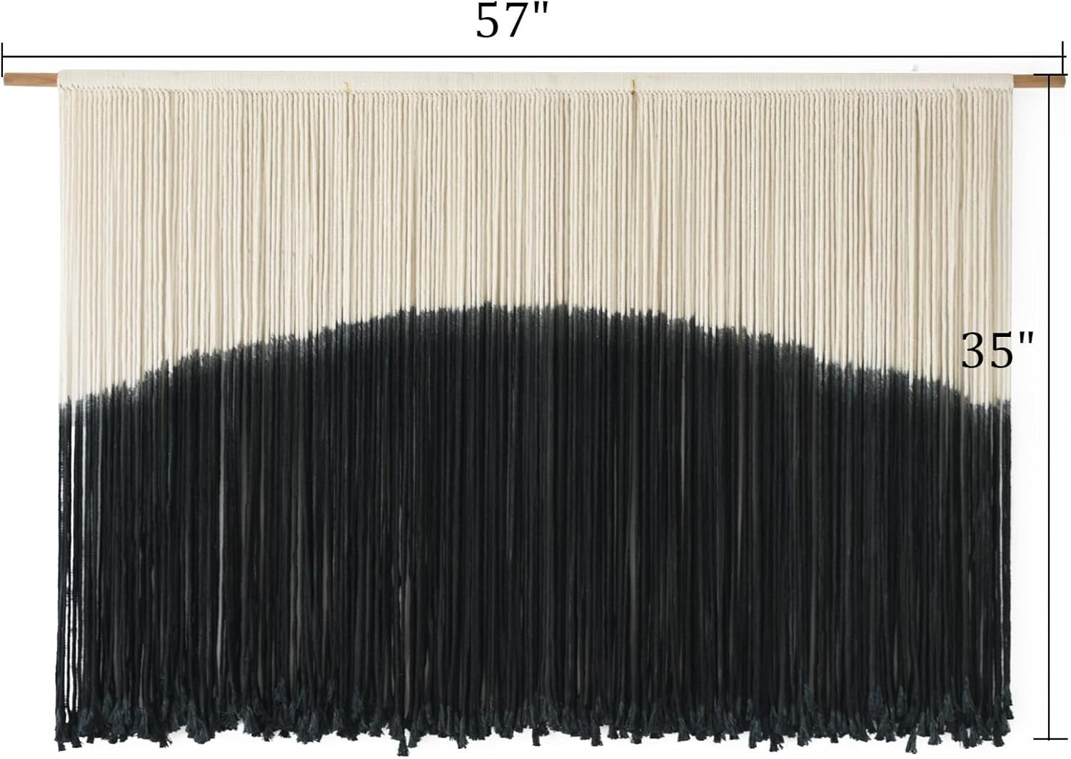 Large Bohemian Tie-Dye Macrame Wall Hanging, 57''W*35''L - Eco-Friendly Art