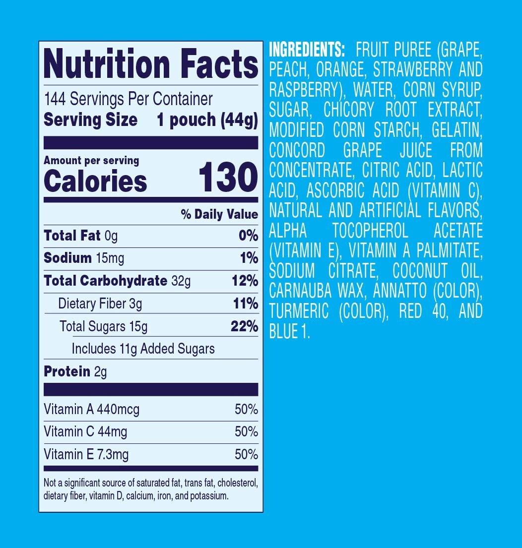 Delicious Mixed Fruit Snacks, Gluten-Free - Perfect for School Lunches, 144 Pack