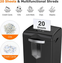 Load image into Gallery viewer, Ultra Quiet Heavy Duty Office Shredder – 20-Sheet Capacity with Easy Operation