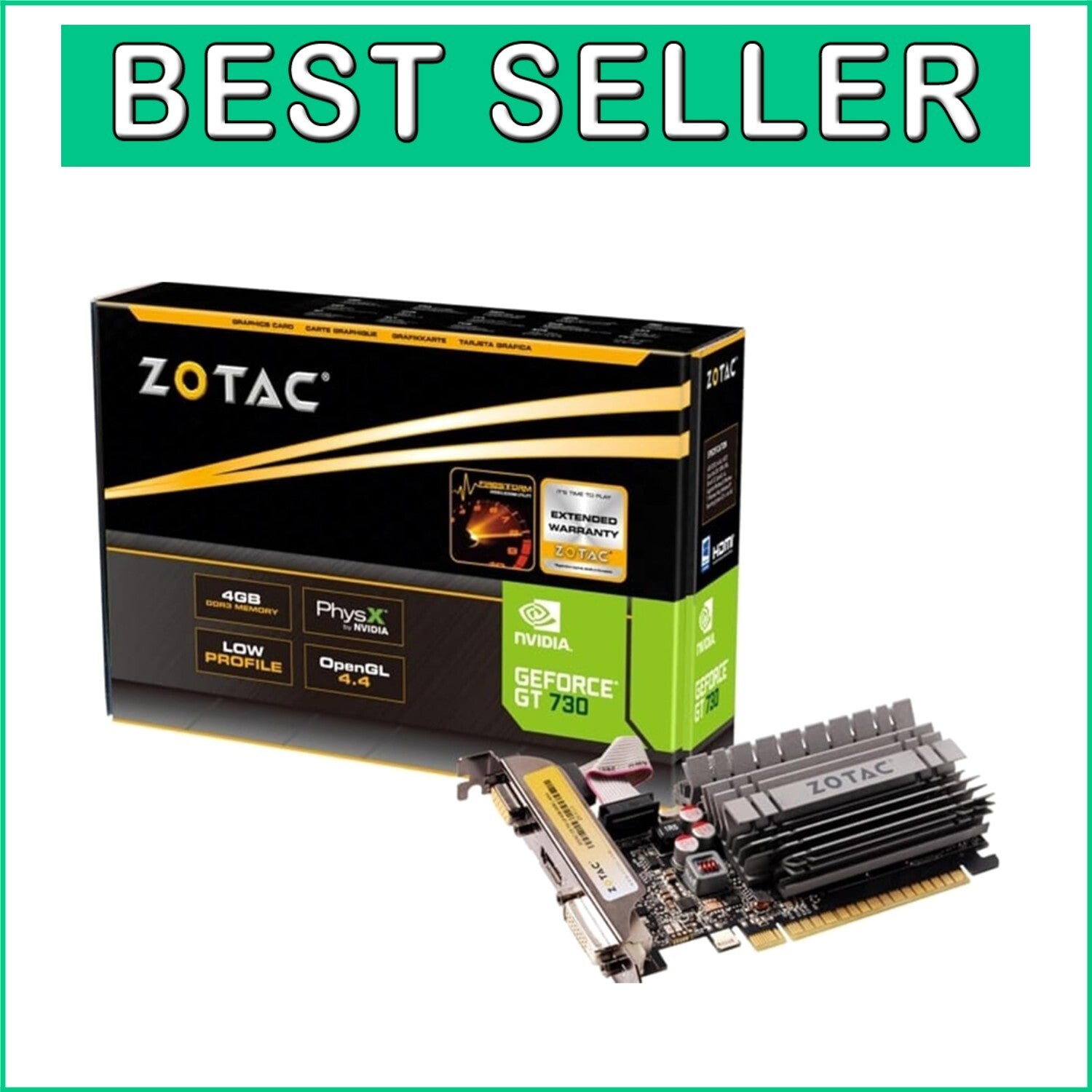 Elevate Your Gaming with GeForce GT 730 4GB - Low Profile & Silent Design