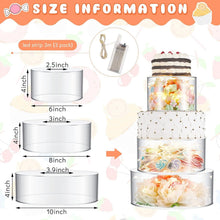 Load image into Gallery viewer, Clear Fillable Cake Riser Set with LED - 6'', 8'', 10'' for Stunning Displays
