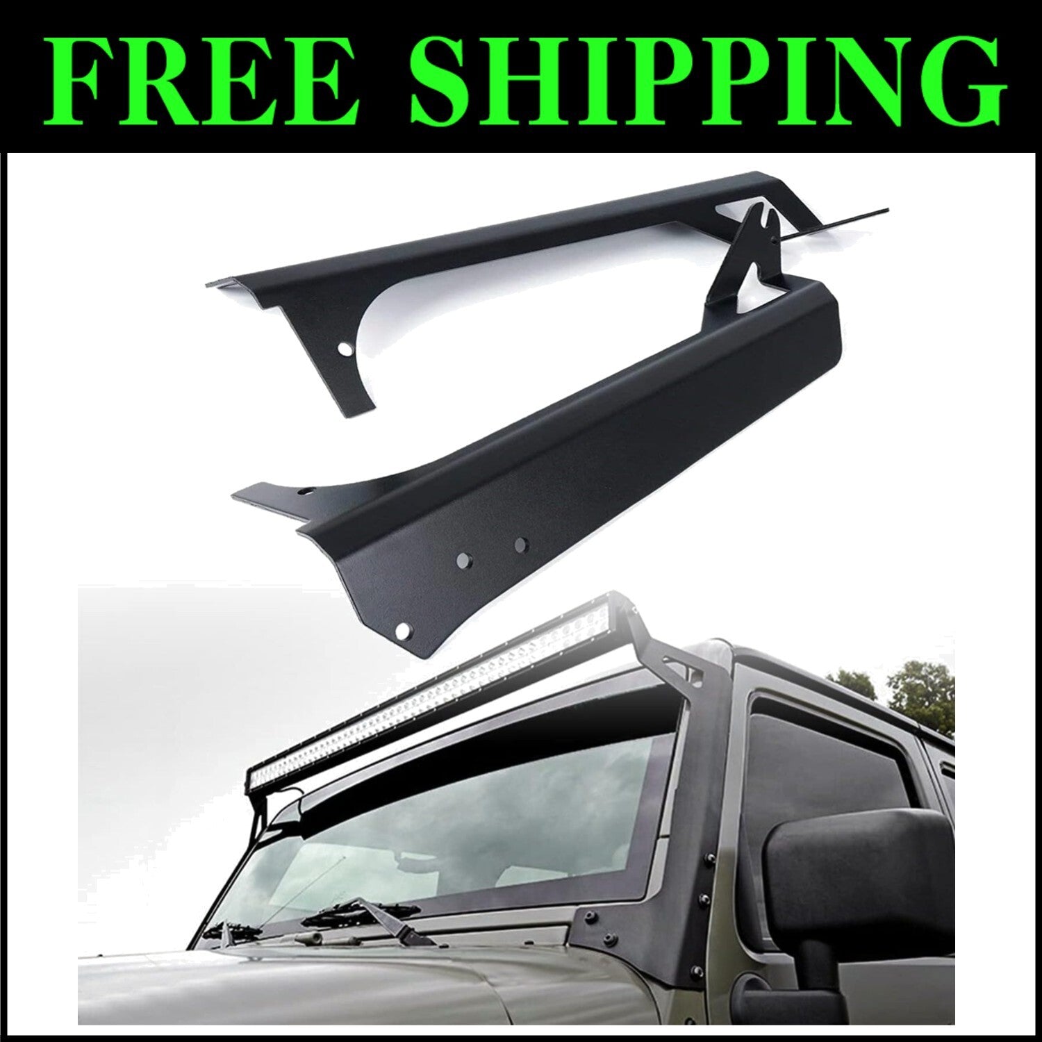 Heavy-Duty Jeep Wrangler TJ/LJ Light Bar Brackets for Secure Lighting Solutions